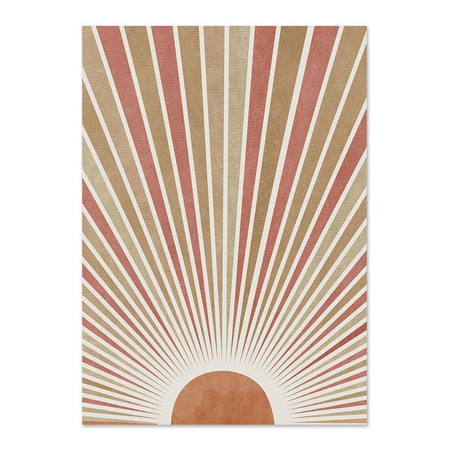 Leinwand-Wandkunst Sonne und Mond Boho-Design