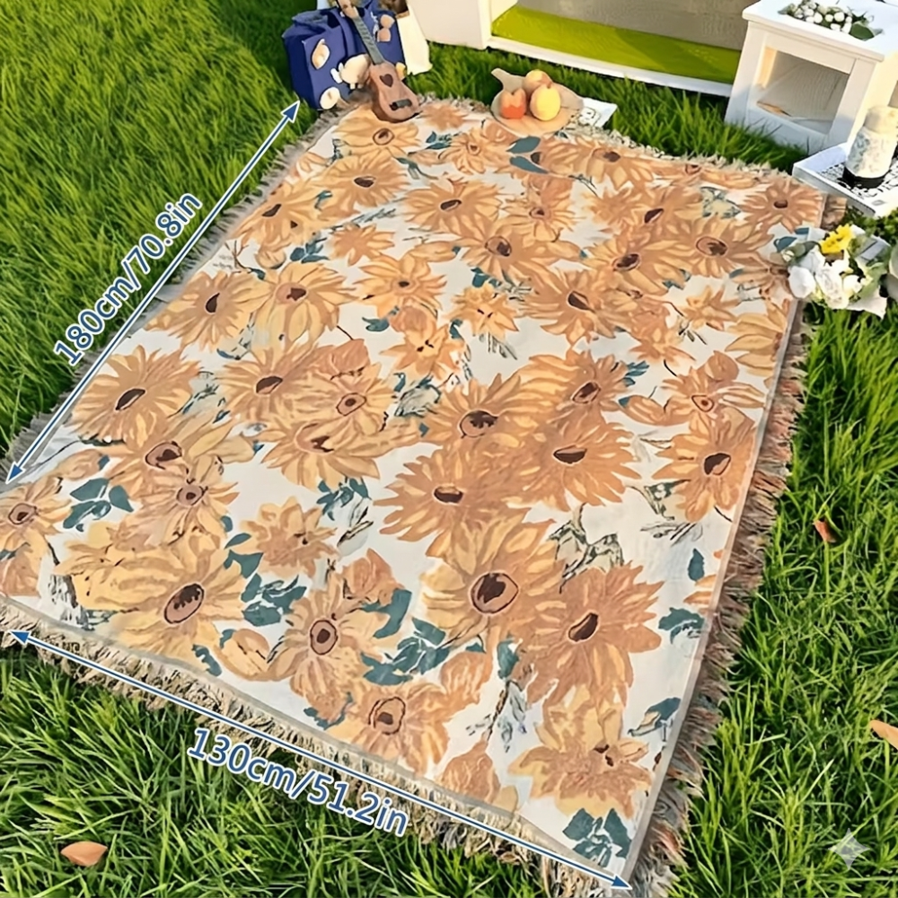 Picknickdecke Wasserdicht Leichtes Blumendesign 180x230cm