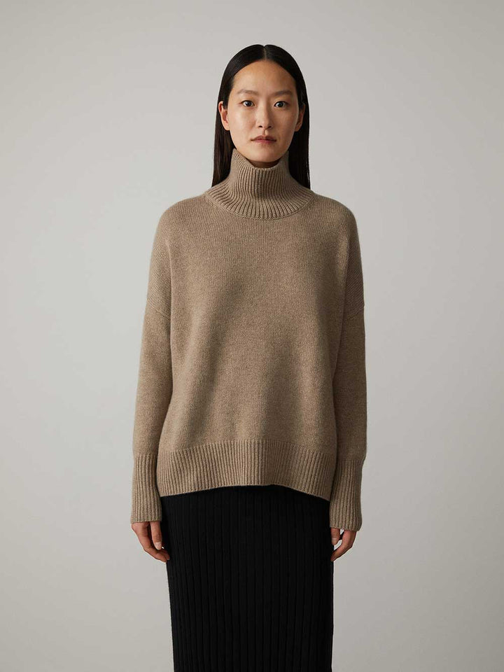 Damen Rollkragenpullover Aus Kaschmir Mix Mit Klassischem Design