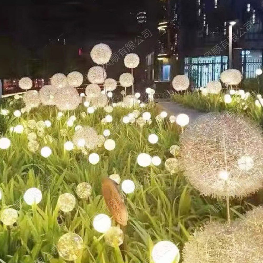 Solar-LED-Gartenlampe Löwenzahn-Design auf Stab
