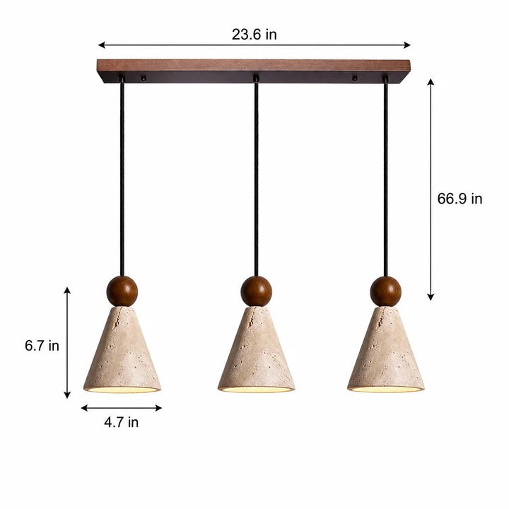 Pendant Light Travertine Cone Design
