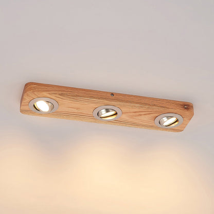 Deckenleuchte Eiche Holz Doppelstrahler LED