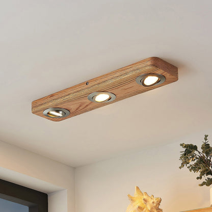 Deckenleuchte Eiche Holz Doppelstrahler LED