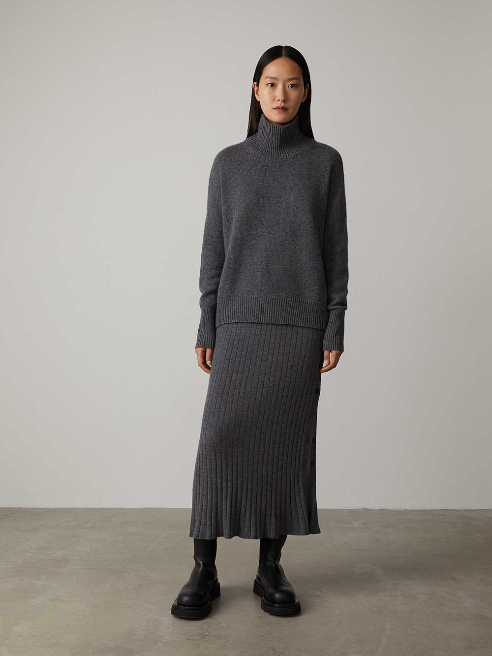 Damen Rollkragenpullover Aus Kaschmir Mix Mit Klassischem Design