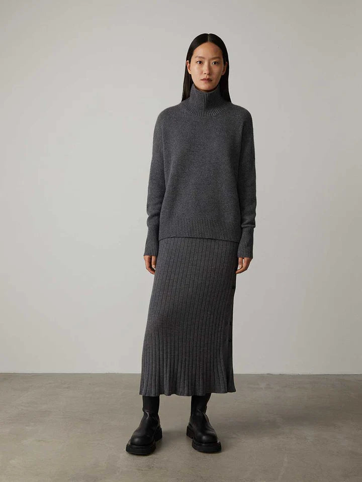 Damen Rollkragenpullover Aus Kaschmir Mix Mit Klassischem Design