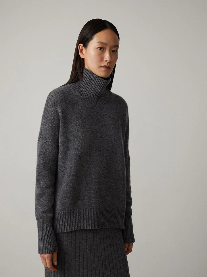 Damen Rollkragenpullover Aus Kaschmir Mix Mit Klassischem Design
