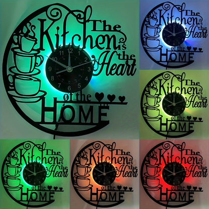 Küchenuhr aus Vinyl mit Wanddekor