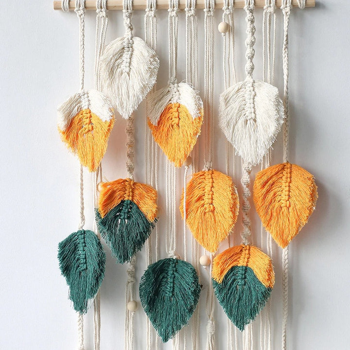 Makramee-Wandbehang Boho-Blatt-Design