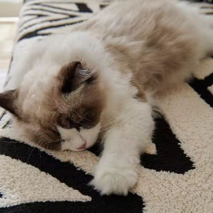 Sofahusse mit Labyrinthmuster – Velours Überwurf für modernen Schutz