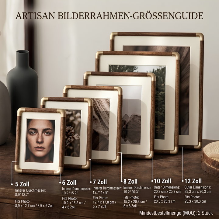 Massivholzrahmen im Hochformat zum Stellen und Hängen