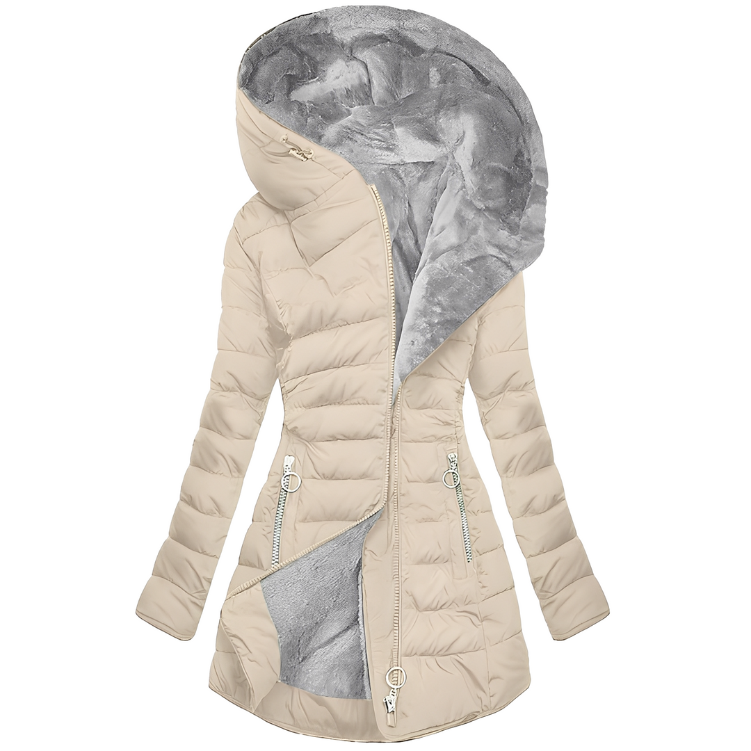 Damen Winterjacke Mit Kapuze Im Modernen Design