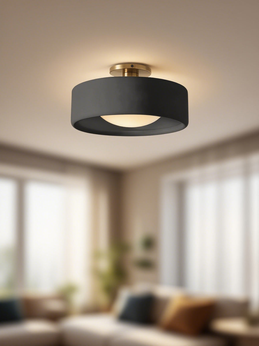 Porzellan Deckenleuchte – Moderne Flush Mount Lampe mit Metallbasis