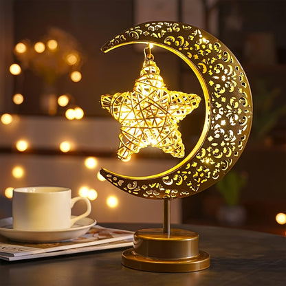 Dekorative Mondlampe mit Stern für Zuhause