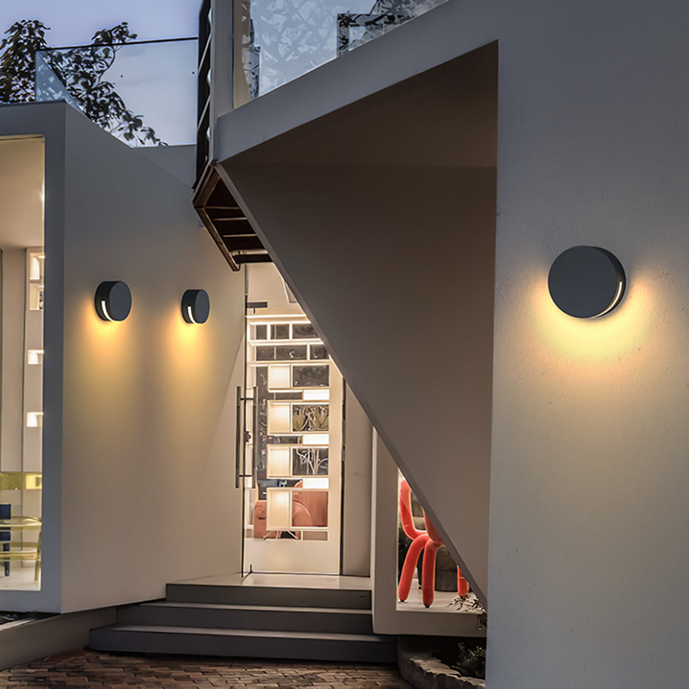Elegant Round Glass Outdoor Wall Lamp - IP65 Waterproof Exterior Wall Lights-2