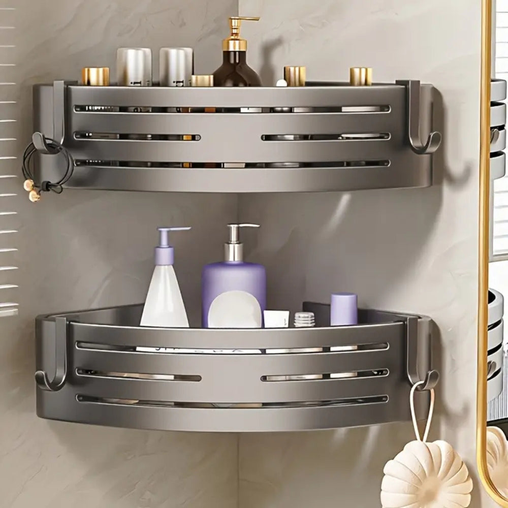 Duschablage Ecke Aluminium – Wandregal selbstklebend ohne Bohren