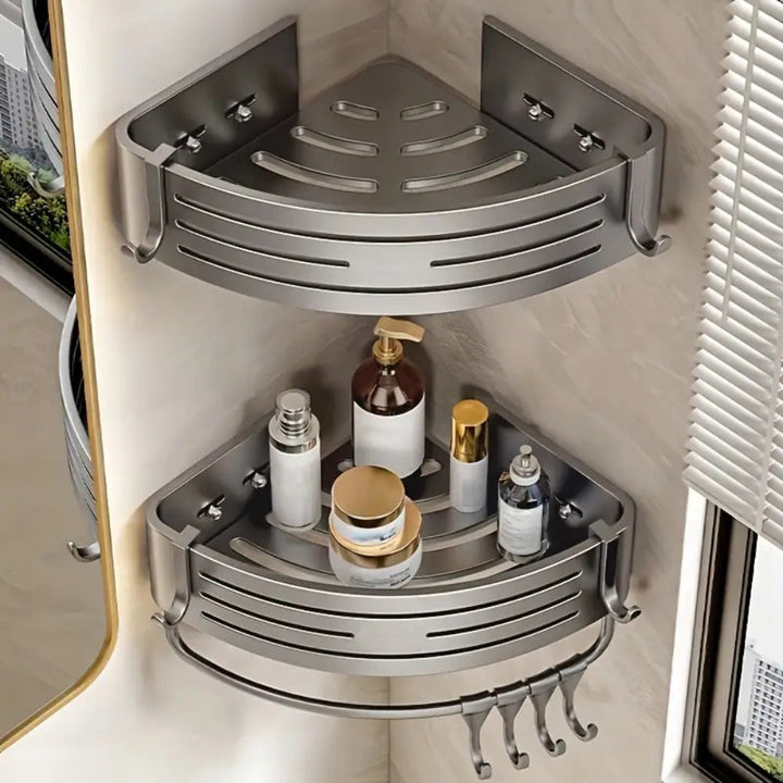 Duschablage Ecke Aluminium – Wandregal selbstklebend ohne Bohren