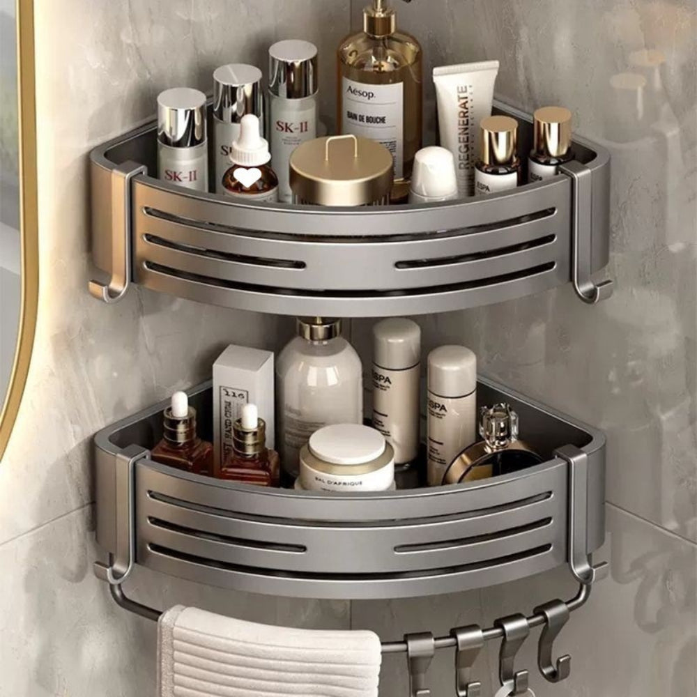 Duschablage Ecke Aluminium – Wandregal selbstklebend ohne Bohren
