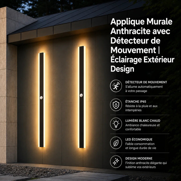 Außenlampe mit Bewegungsmelder an Hausfassade im modernen Stil