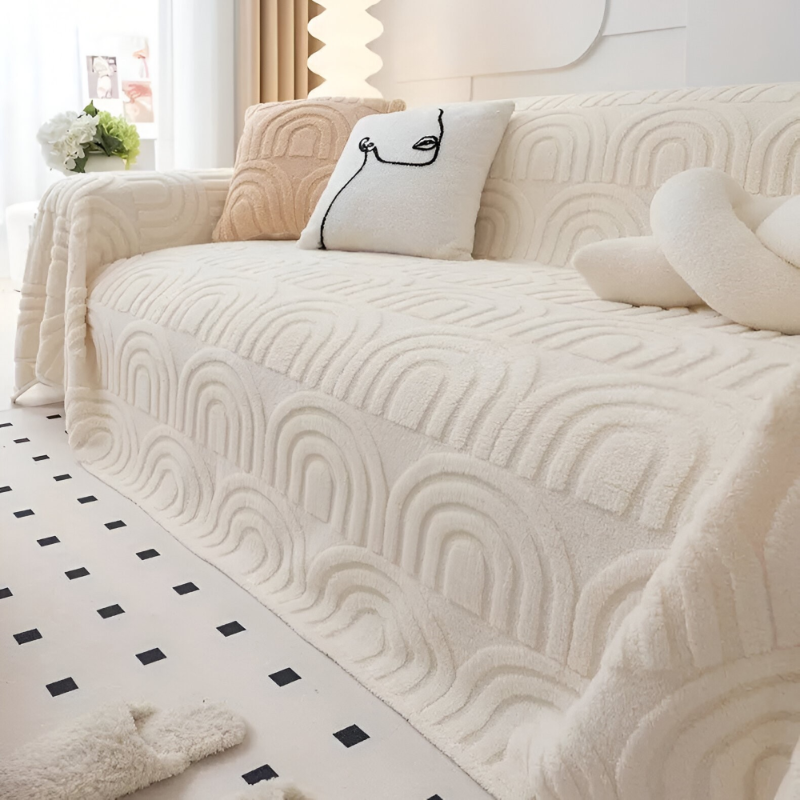 Sofabezug mit Bogenmuster – Vielseitige Jacquard Husse für verschiedene Sofatypen