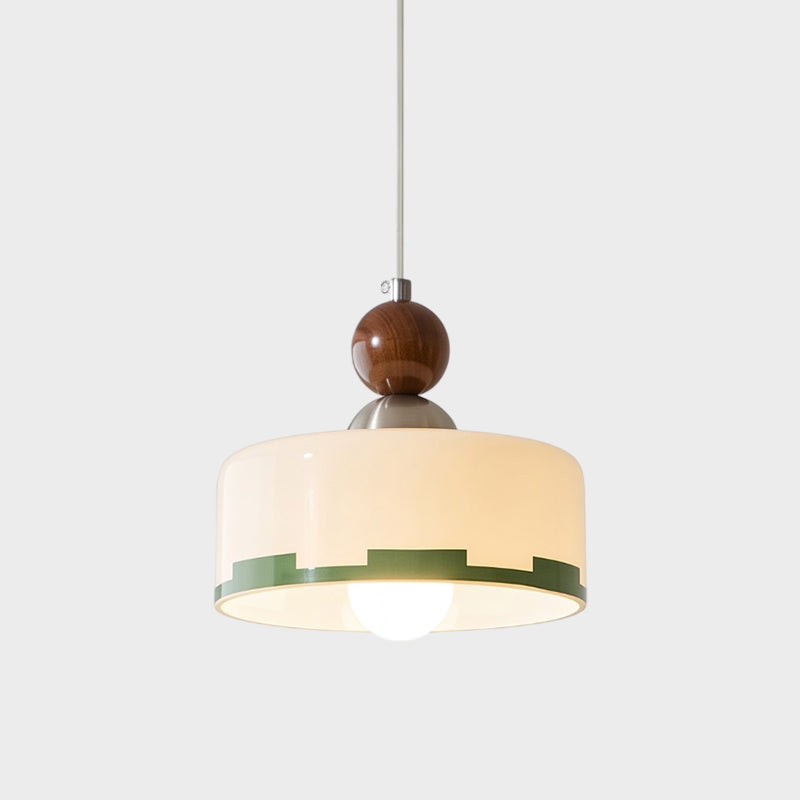 Pendelleuchte Aus Glas Und Holz Im Mid Century Design