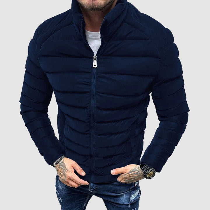 Herren Steppjacke Mit Leichtem Slim Fit Und Stehkragen