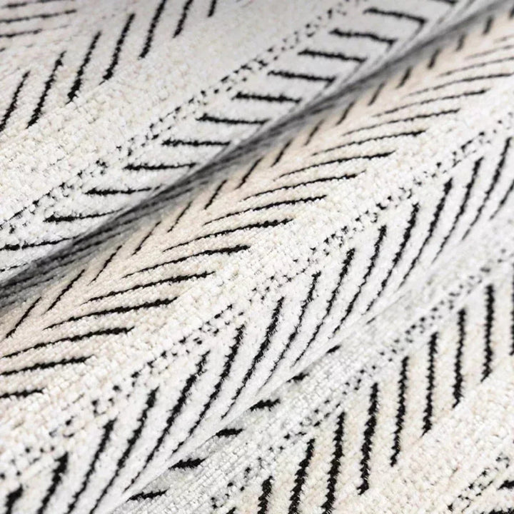 Sofahusse mit Fischgrätenmuster – Überwurf mit Wellenkante