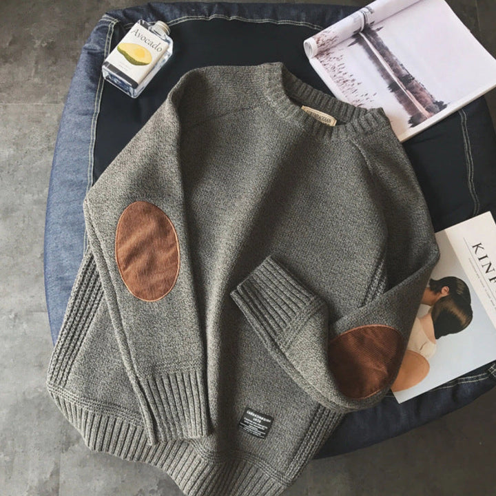 Damen Strickpullover Mit Wildleder Ellenbogenpatches