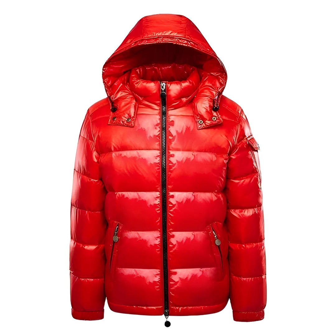 Herren Pufferjacke Mit Glänzender Optik Und Kapuze