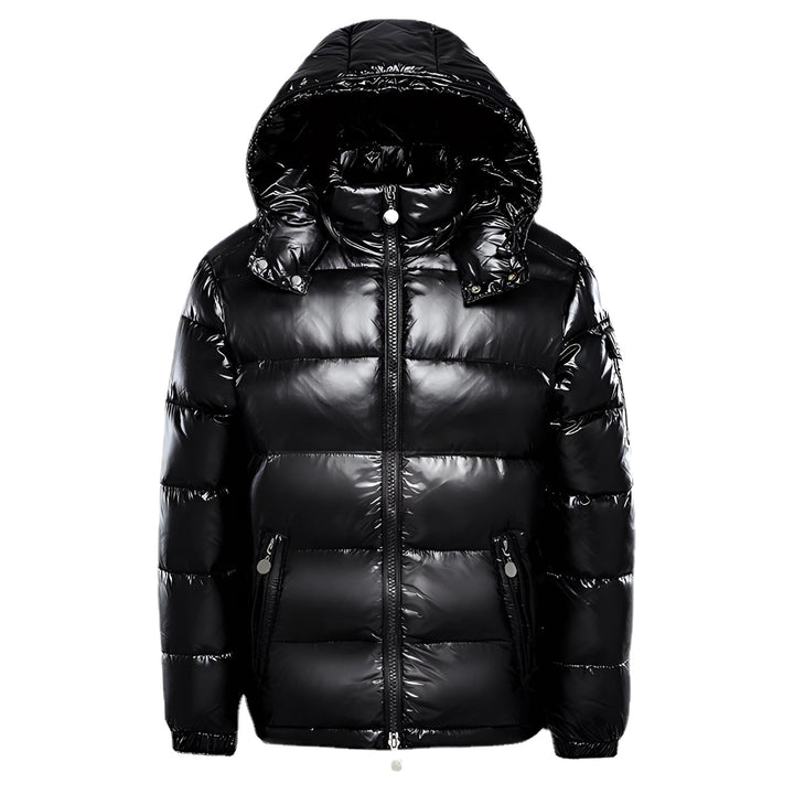 Herren Pufferjacke Mit Glänzender Optik Und Kapuze