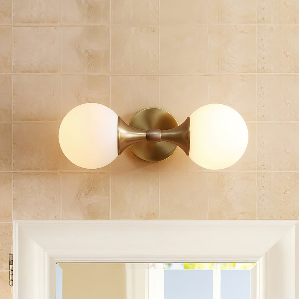 Wandleuchte aus Glas und Metall im Vintage-Stil