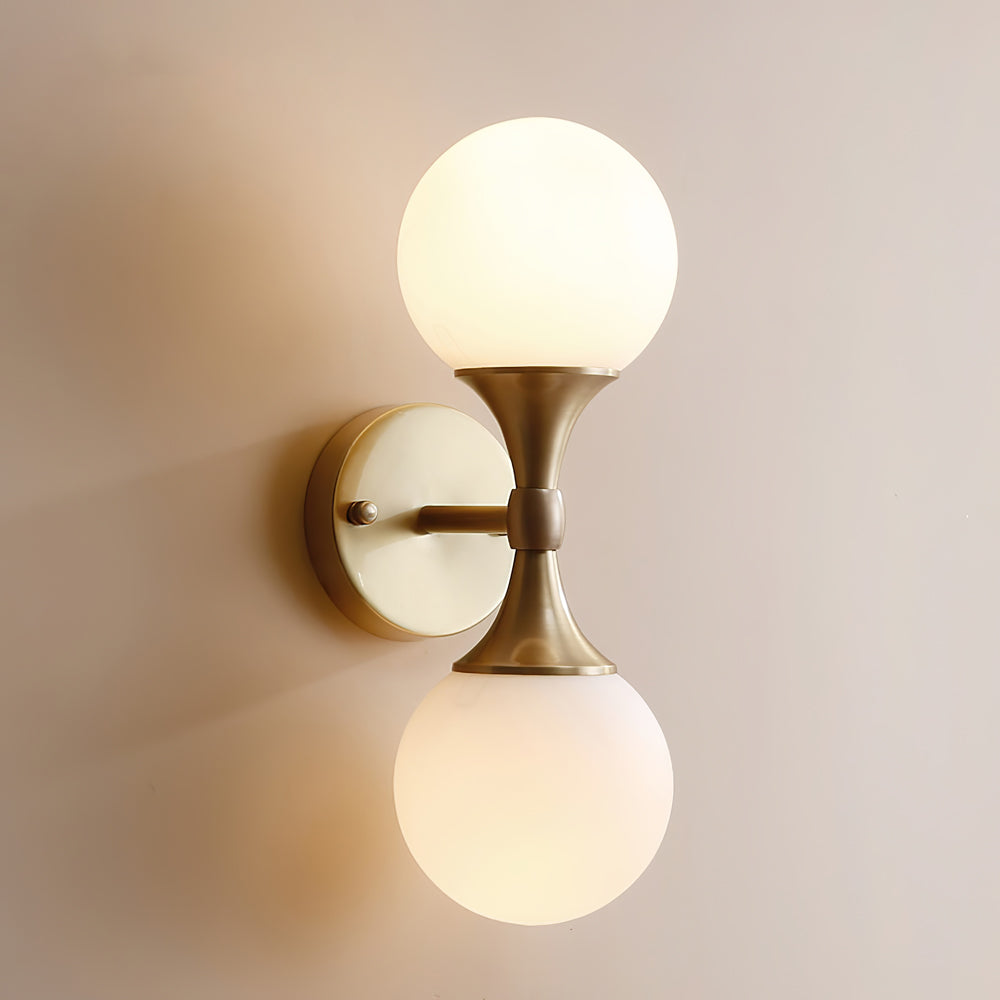 Wandleuchte aus Glas und Metall im Vintage-Stil