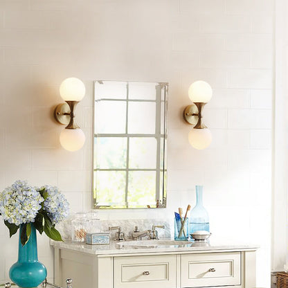 Wandleuchte aus Glas und Metall im Vintage-Stil