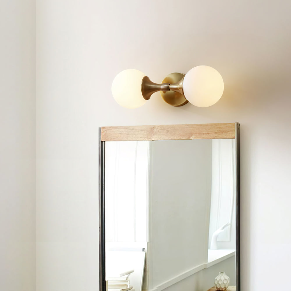 Wandleuchte aus Glas und Metall im Vintage-Stil