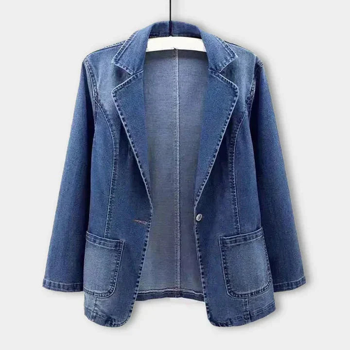 Damen Denimblazer Mit Figurbetontem Schnitt