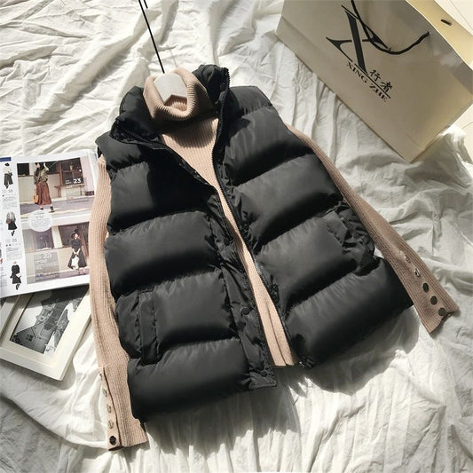 Damen Bodywarmer Mit Hohem Kragen Und Taschen