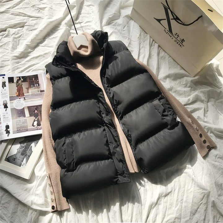 Damen Bodywarmer Mit Hohem Kragen Und Taschen