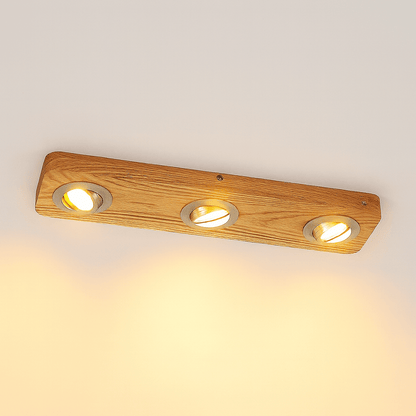 Deckenleuchte Eiche Holz Doppelstrahler LED