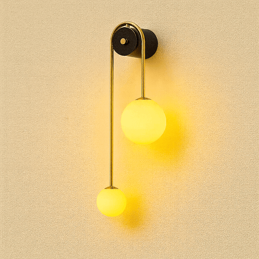 Wandleuchte Bogen Messing mit Glasschirm – Modernes Design für Wohnzimmer & Schlafzimmer