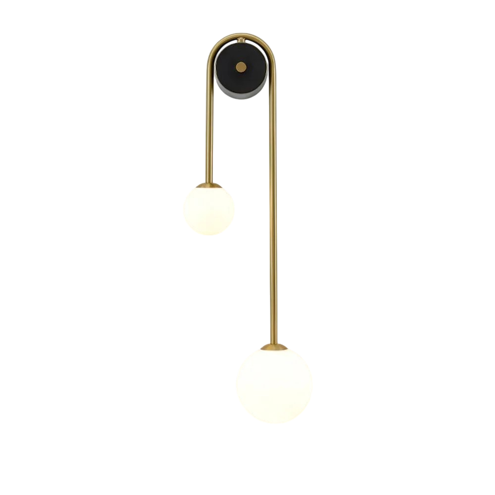 Wandleuchte Bogen Messing mit Glasschirm – Modernes Design für Wohnzimmer & Schlafzimmer