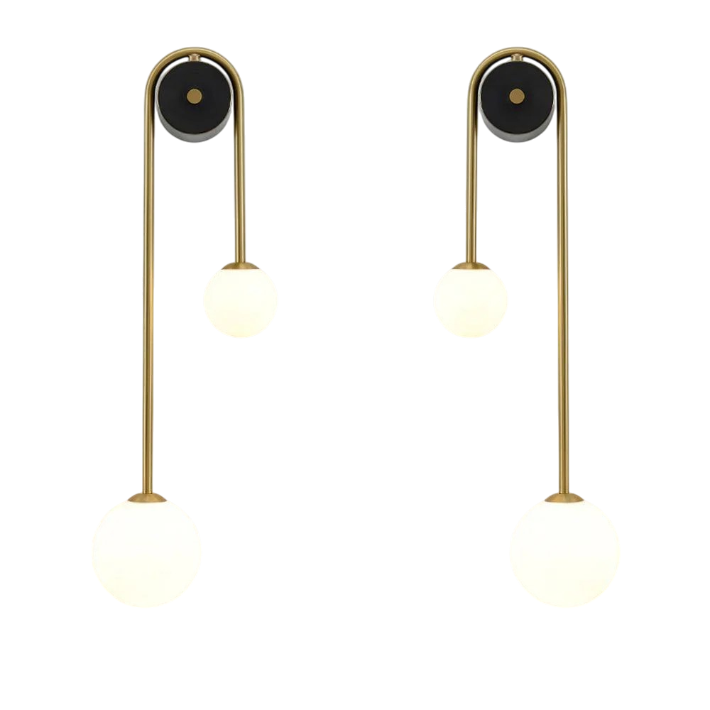Wandleuchte Bogen Messing mit Glasschirm – Modernes Design für Wohnzimmer & Schlafzimmer
