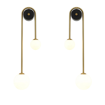 Wandleuchte Bogen Messing mit Glasschirm – Modernes Design für Wohnzimmer & Schlafzimmer