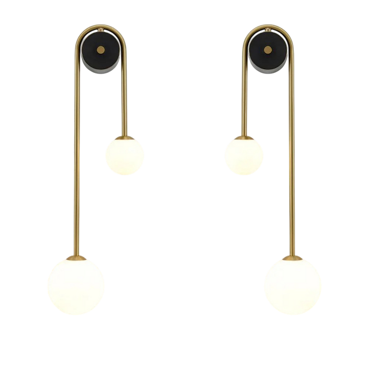 Wandleuchte Bogen Messing mit Glasschirm – Modernes Design für Wohnzimmer & Schlafzimmer