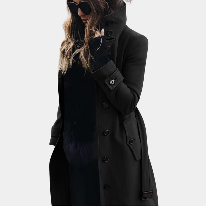 Damen Trenchcoat Mit Gürtel Und Klassischem Schnitt