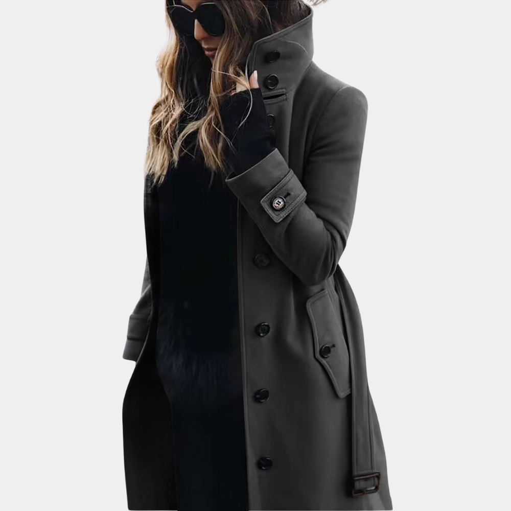 Damen Trenchcoat Mit Gürtel Und Klassischem Schnitt