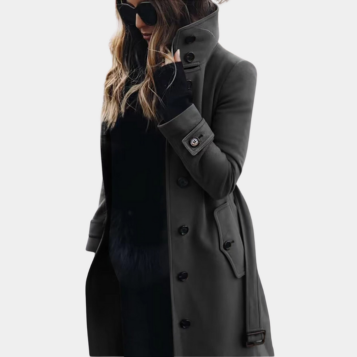 Damen Trenchcoat Mit Gürtel Und Klassischem Schnitt