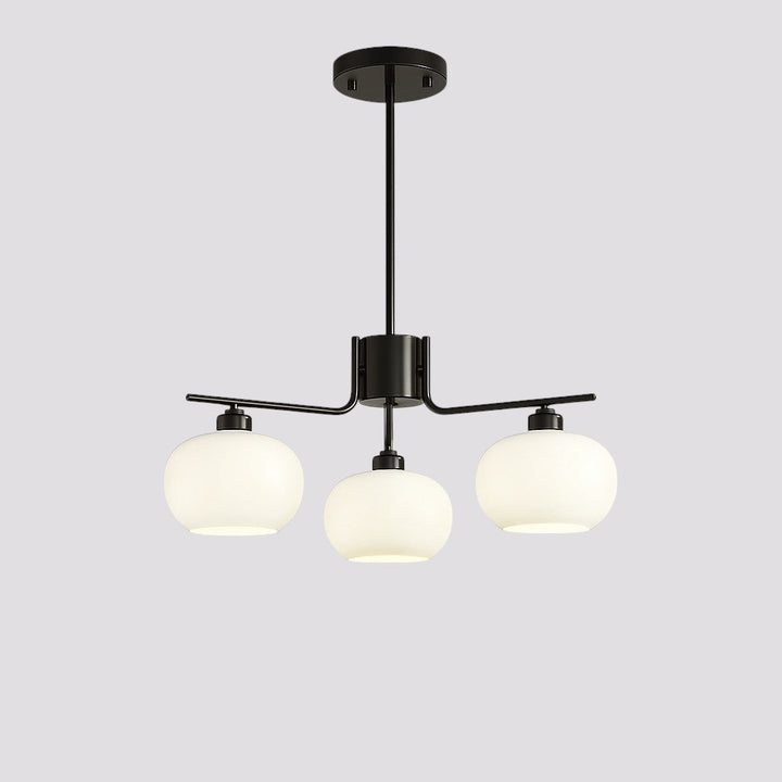 Bauhaus Kronleuchter fürs Schlafzimmer aus Glas und Metall