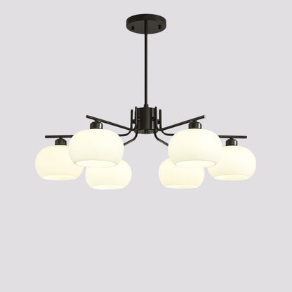 Bauhaus Kronleuchter fürs Schlafzimmer aus Glas und Metall