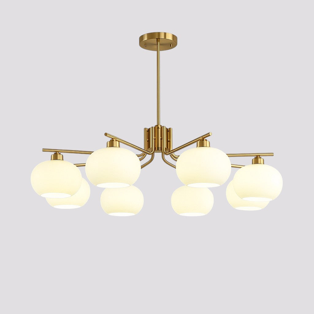 Bauhaus Kronleuchter fürs Schlafzimmer aus Glas und Metall