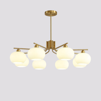 Bauhaus Kronleuchter fürs Schlafzimmer aus Glas und Metall