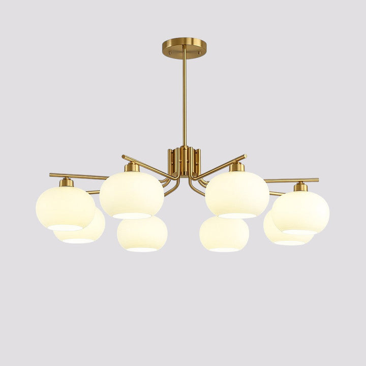 Bauhaus Kronleuchter fürs Schlafzimmer aus Glas und Metall